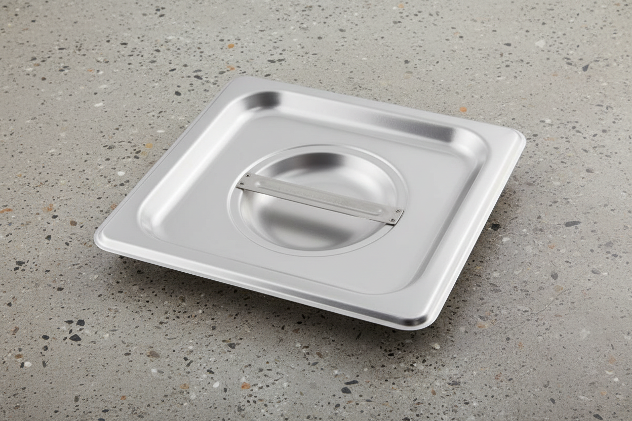 Browne - Food Pan Lid, 1/6 Size, Stainless Steel, Solid, 575568 - 1/1EA