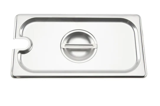 Browne - Food Pan Cover 1/3 Size Notched Stainless Steel 24 Gauge  575549 - (Case of 12)
