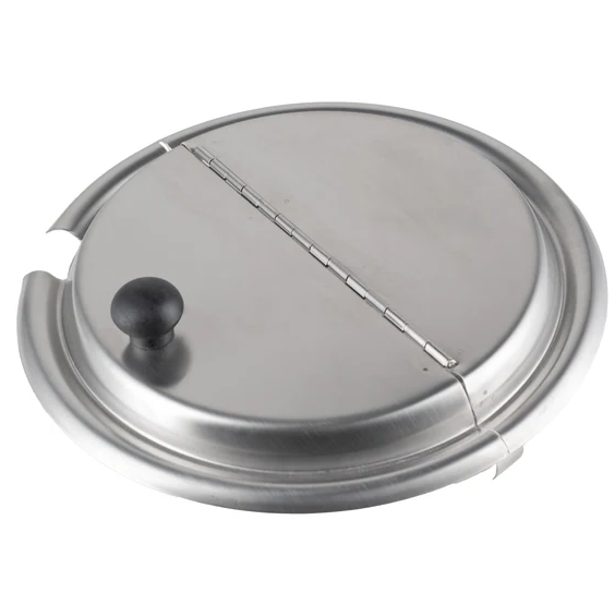 Browne - Food Pan Cover 7 QT Hinged Round Stainless Steel 575589 - 1/1EA