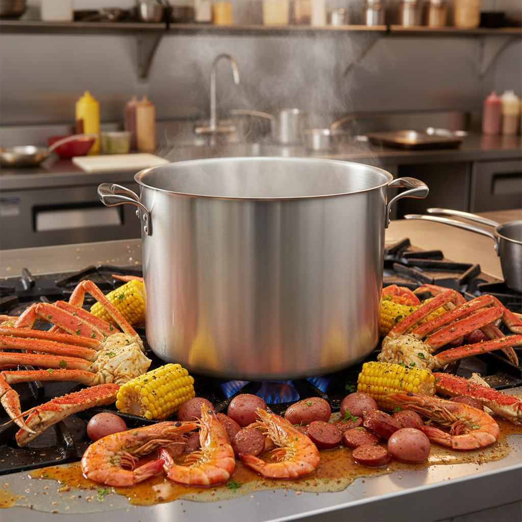 Browne® 5723940 Stock Pot 40 QT Stainless Steel on white background