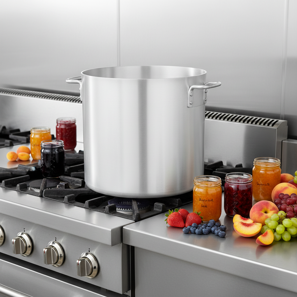 Browne® 40 Qt Aluminum Stock Pot 5813140 on white background