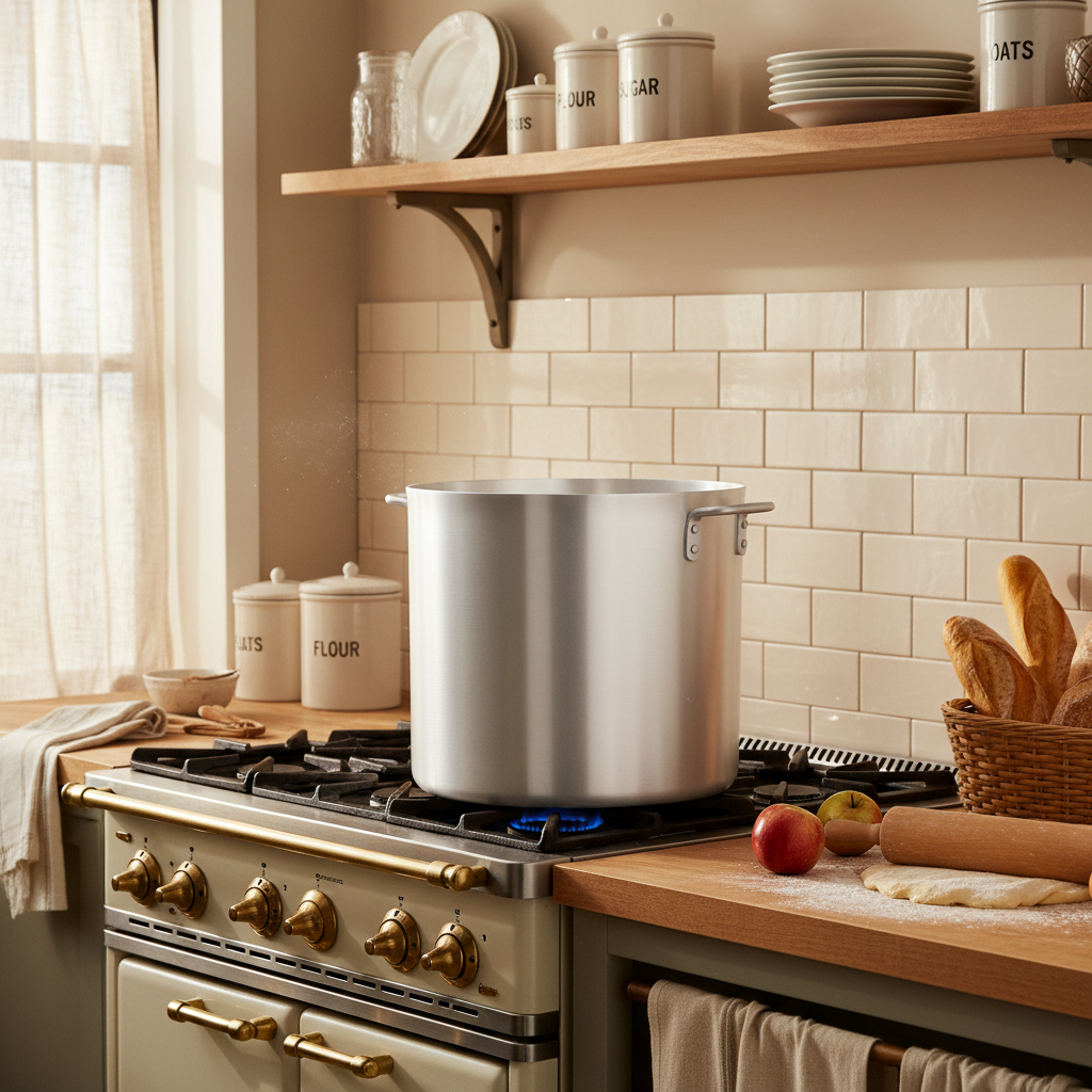 Browne® 60 Qt Aluminum Stock Pot 5813160 on white background