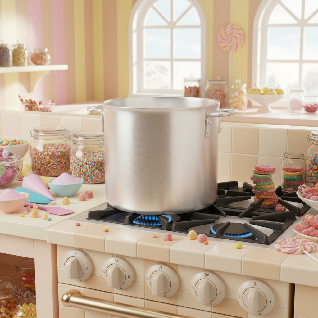 Browne® 20 Qt Aluminum Stock Pot 5813120 on white background