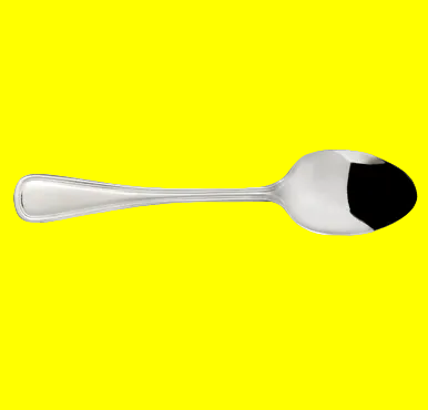 Stainless Dessert Spoon on white background