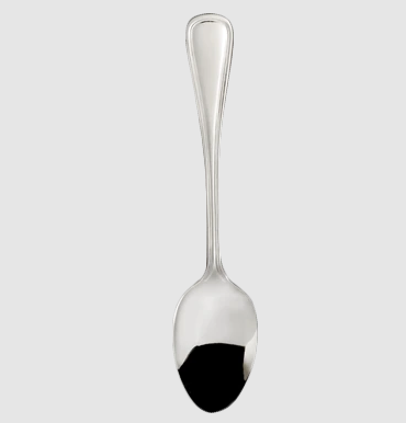 Stainless Dessert Spoon on white background