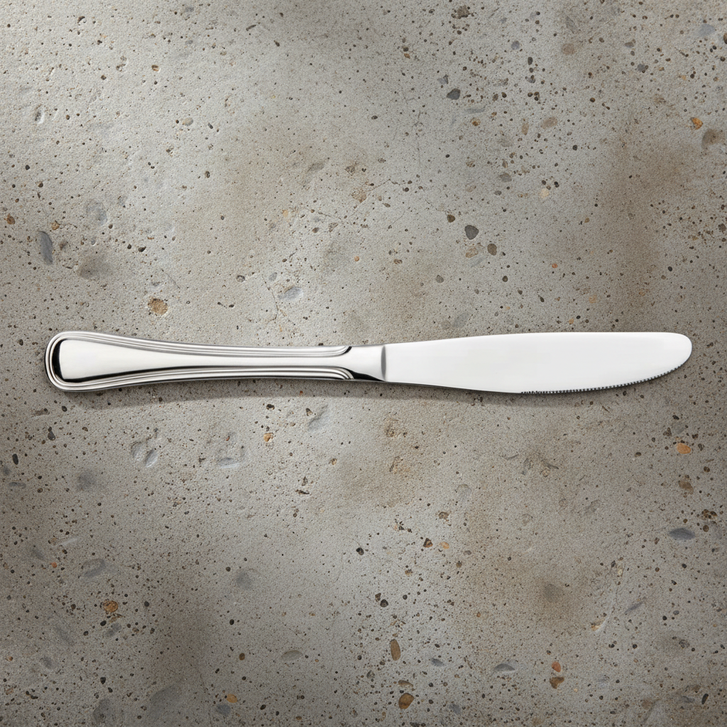 Stainless Dinner Knife on white background
