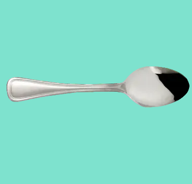 Stainless Tesapoons on white background