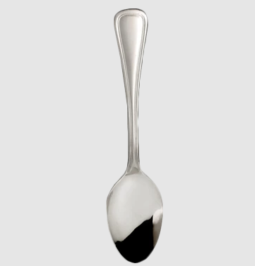Stainless Tesapoons on white background
