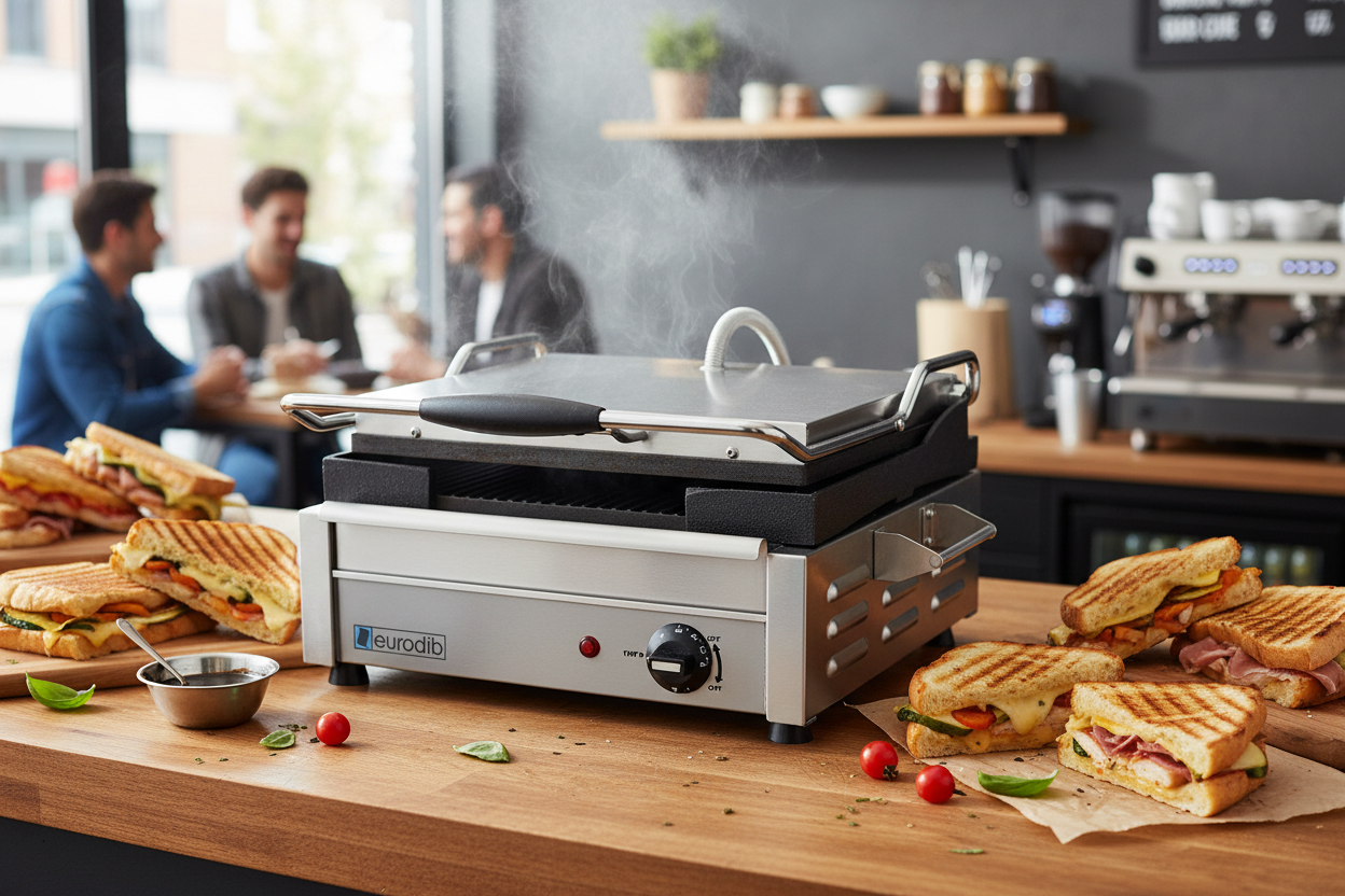 Eurodib - Single Panini Grill with Ribbed Plates 15