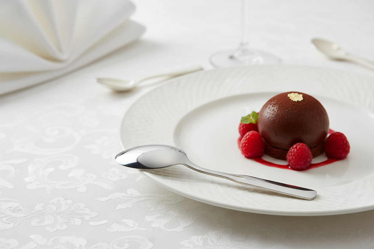 Browne® 502702 Elegance Dessert Spoon on white background