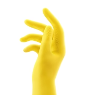 Globe Commercial - Rubber Gloves Yellow Flocklined LG 7771 - (1 Pair)