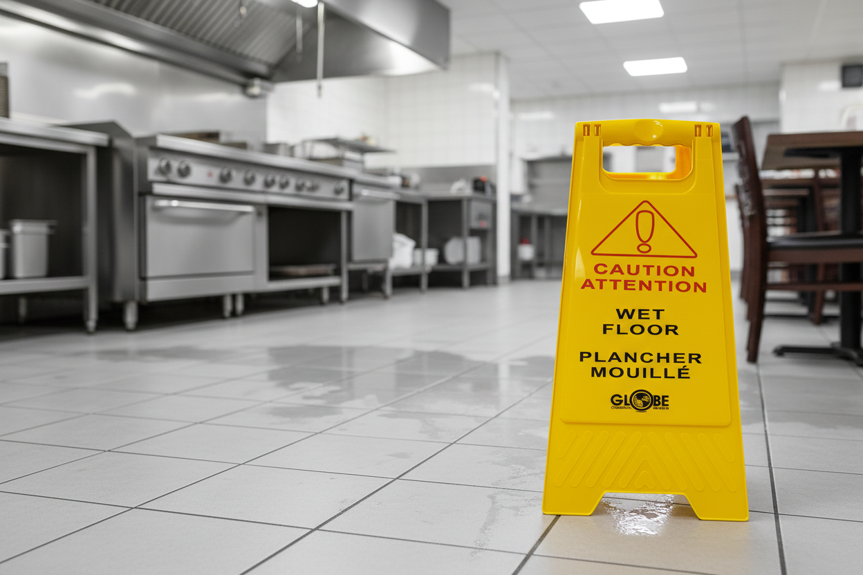 Globe Commercial - Wet Floor Sign English/French 7112 - 1/1EA