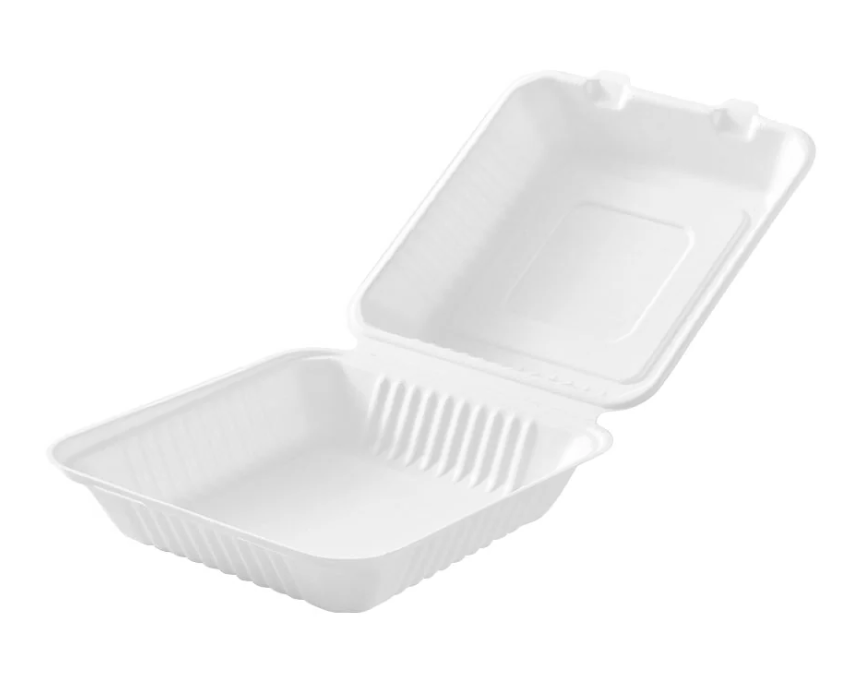 Globe Commercial - Compostable Hinged Container 6012 - (Case of 200)