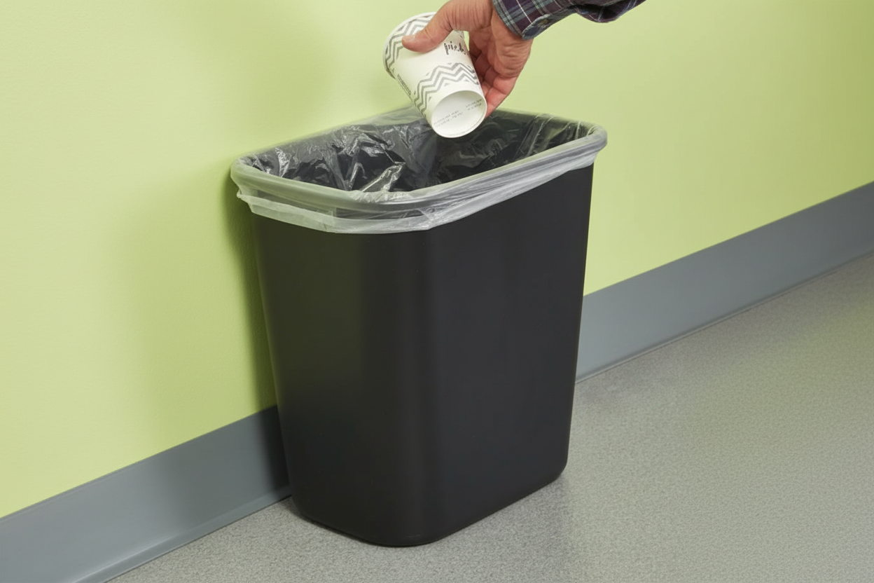 Winco - Waste Basket 28 QT Black PWR-28K - 1/1EA