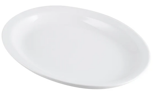 Browne - Palm Platter, Oval, 9.75", White, 563967 - (Case of 24)