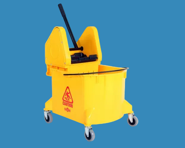 Globe Commercial - Bucket & Wringer 40 Qt Yellow Downpress 3078Y - 1/1EA