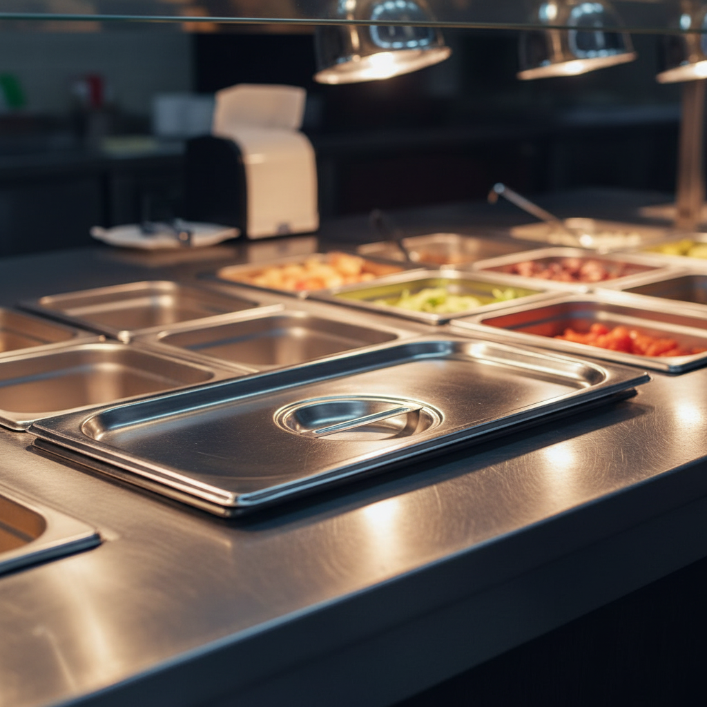 Browne - Food Pan Cover, 1/3 Size, Solid, Stainless Steel, 575548 - 1/1EA