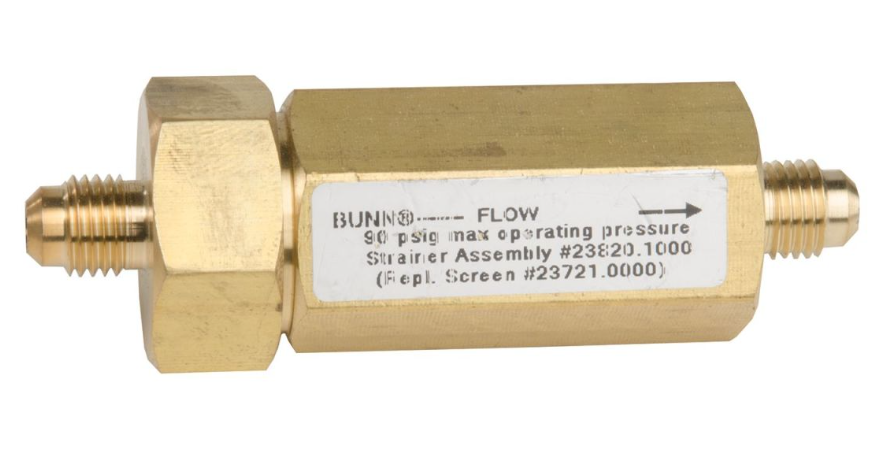 Bunn 23820.1000 Water Straner with cap , .250 Flare Male Threads on white background
