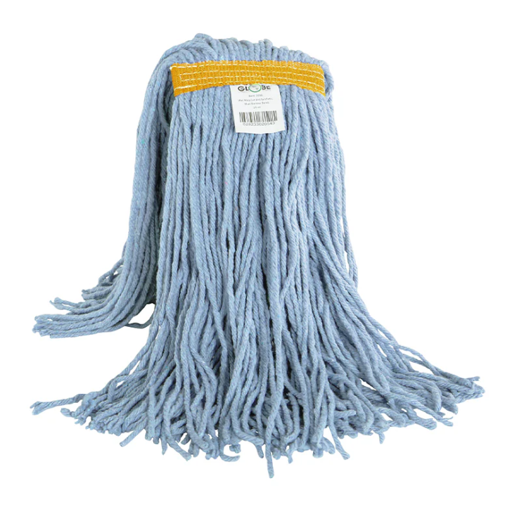 Globe Commercial - Syn-Pro Mop Head, 24 oz, Blue, Cut End, Narrow Band, 3098 - 1/1EA