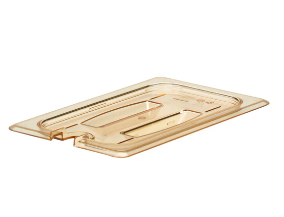 Cambro - Food Pan Cover 1/4 Size Notched Amber 40HPCHN150 - 1/1EA
