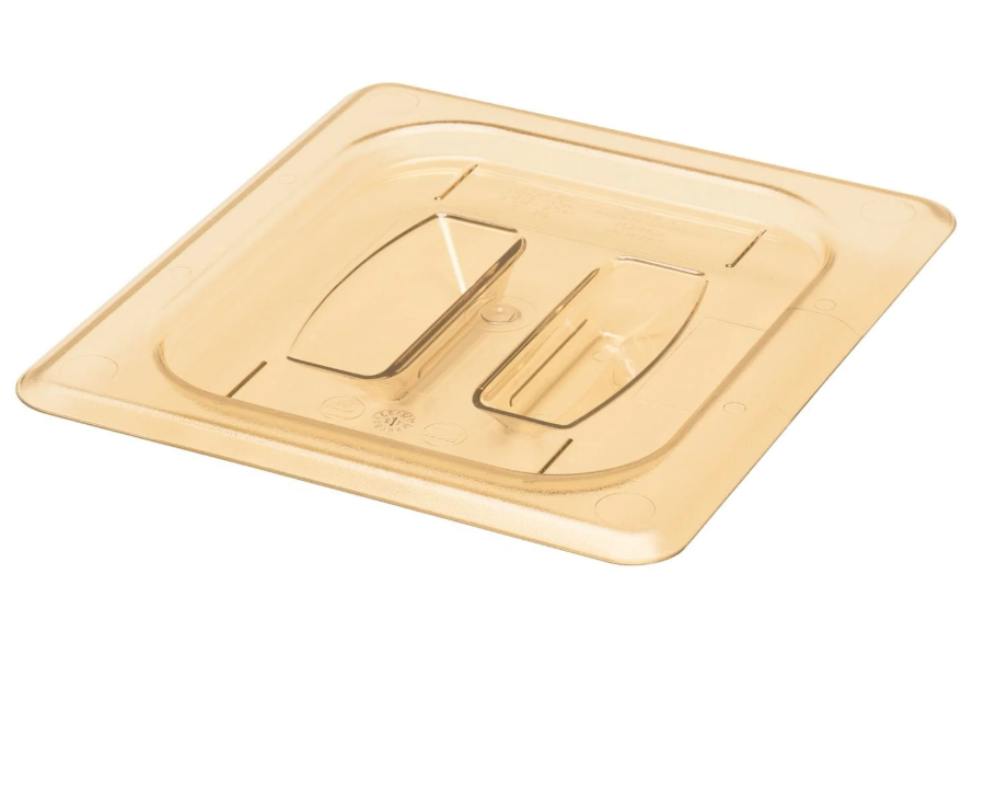 Cambro - Food Pan Cover 1/6 Size High Heat Amber 60HPCH150 - 1/1EA