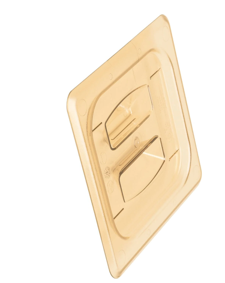 Cambro - Food Pan Cover 1/6 Size High Heat Amber 60HPCH150 - 1/1EA