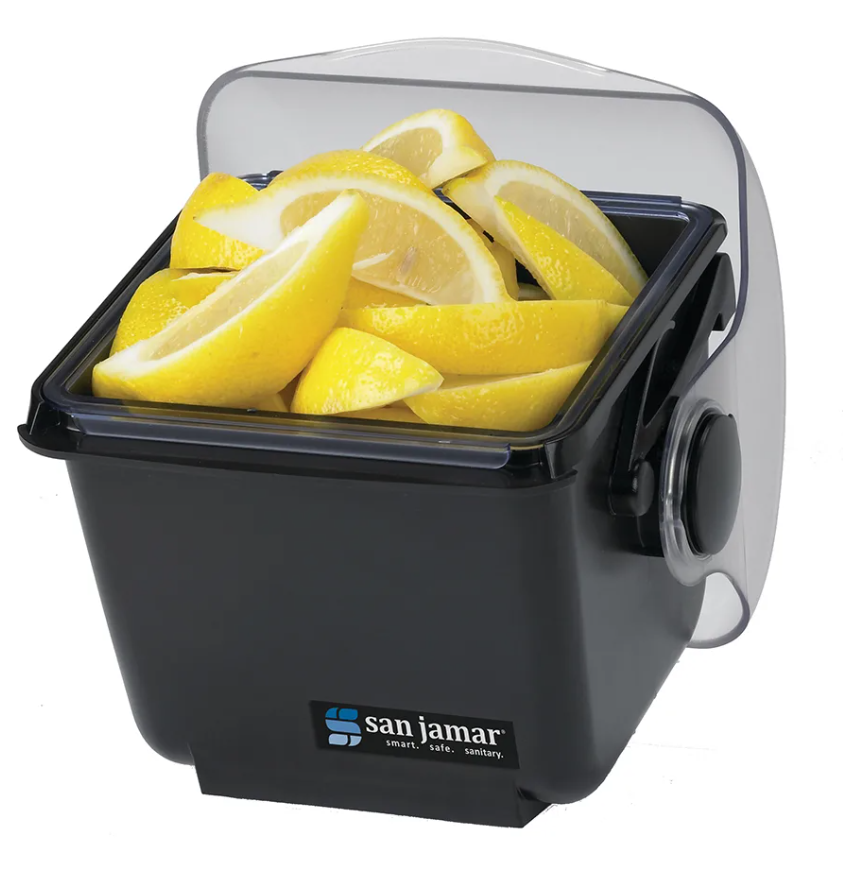 San Jamar BD2001 Mini Dome Garnish Center with Deep Tray, 2qt Capacity  on white background