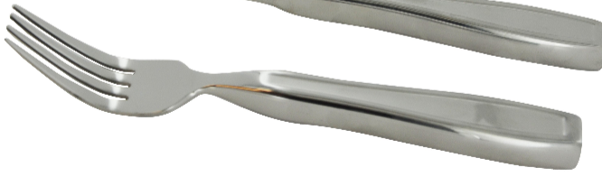 Weighted Utensils on white background all lined up
