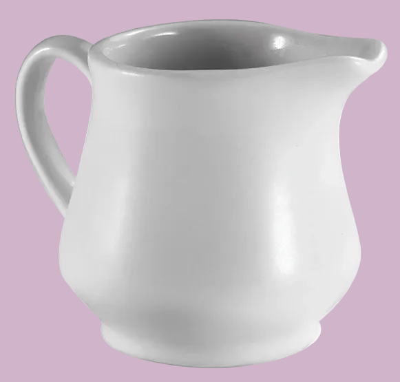 Browne® 563930 6oz Porecelain Creamer on white background
