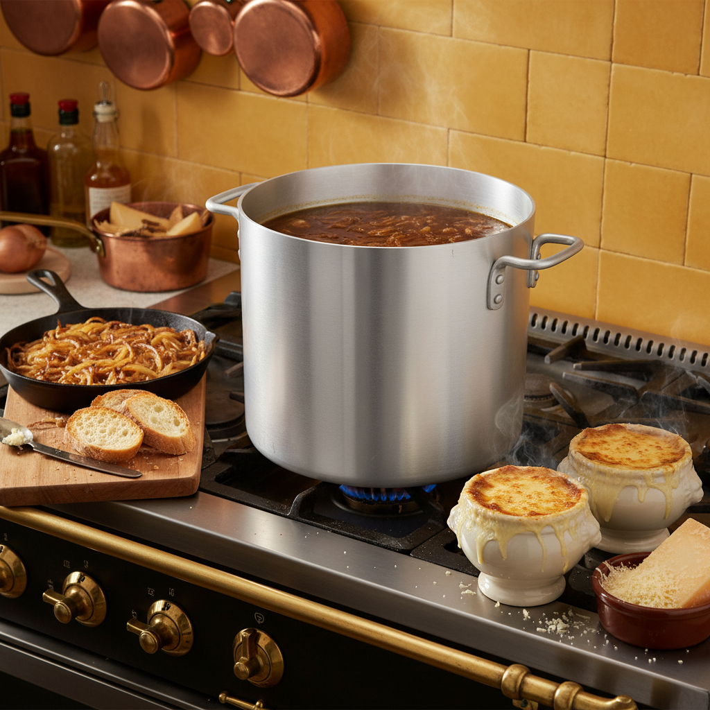 Browne® 24 Qt Aluminum Stock Pot 5813124 on white background