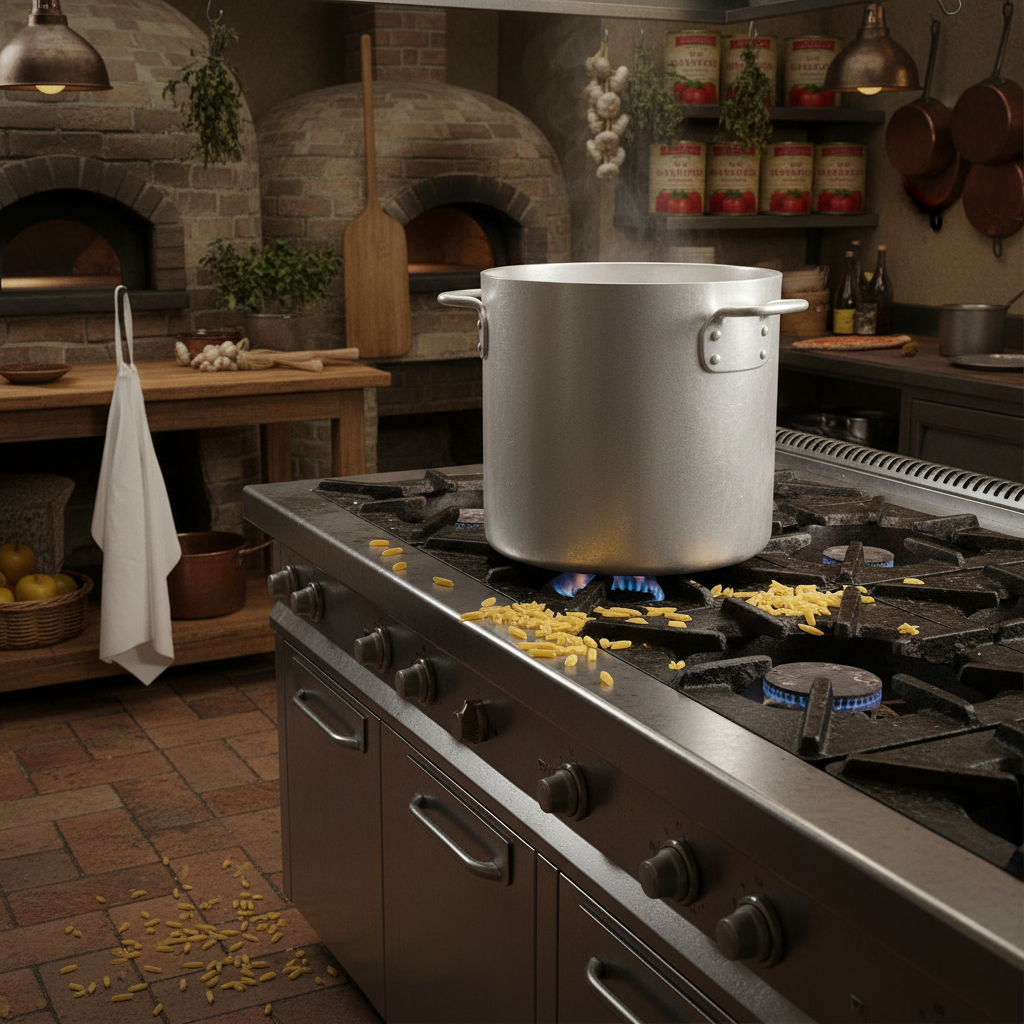 Browne® 24 Qt Aluminum Stock Pot - Heavy Duty 5814124 on white background