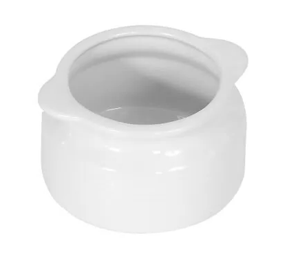 Browne® 744049W 12oz White Onion Soup Bowl on white background
