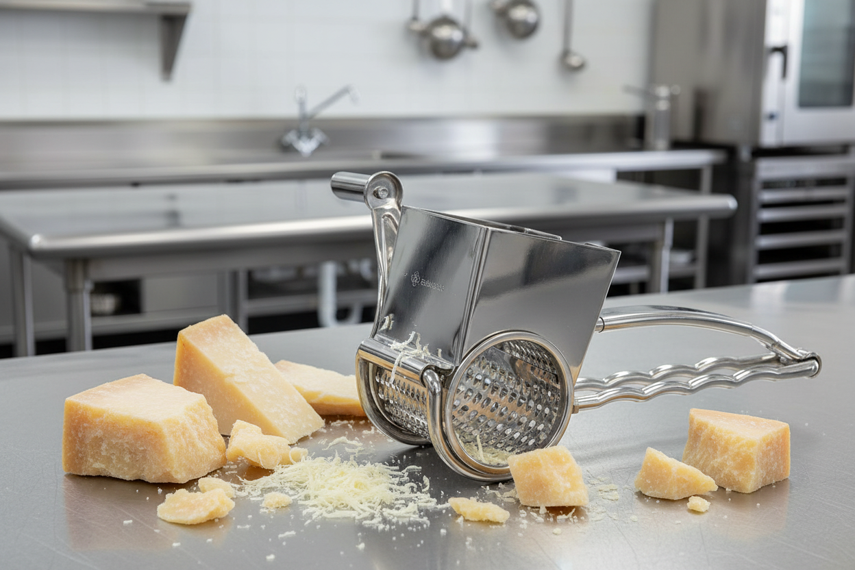 Browne® 746586 Stainless Steel Jumbo Rotary Cheese Grater on white background