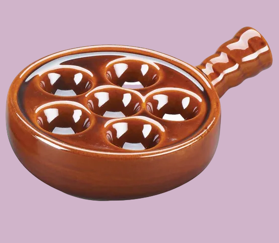 Browne - Escargot Dish, w/ Handle Brown, 744044 - 1/1EA