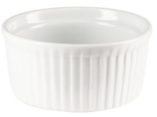 Browne - Ribbed Ramekin, 4.5 oz, White, Ceramic, 564021W - (Case of 12)