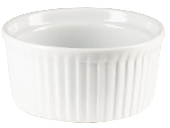 Browne - Ribbed Ramekin, 4.5 oz, White, Ceramic, 564021W - (Case of 12)