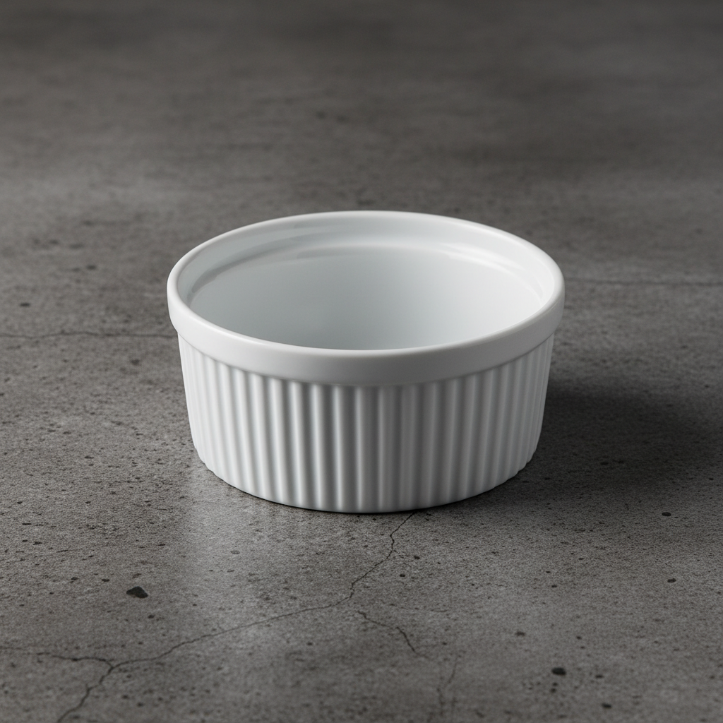 Browne - Ramekin Ribbed, Ceramic, White, 564022W - 1/1EA