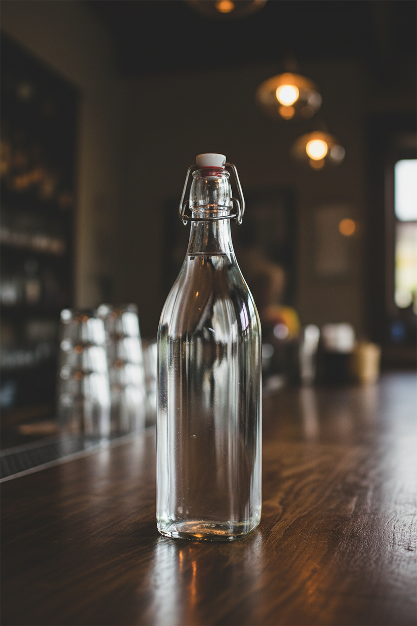 Steelite - Glass Bottle, Swing Top, 34 oz, Clear 4953Q513 - 1/1EA