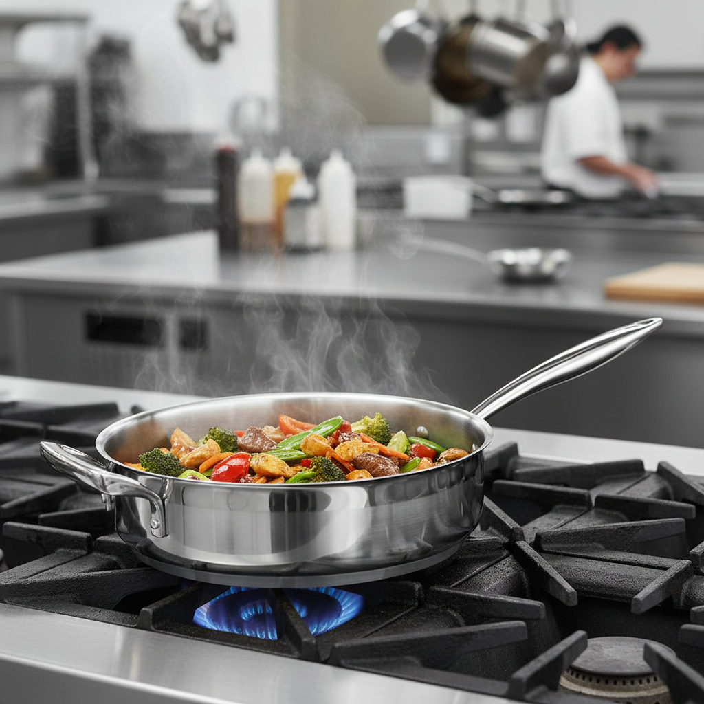 Thermalloy - Saute Pan, 3 QT, Stainless Steel, 5724181 - 1/1EA