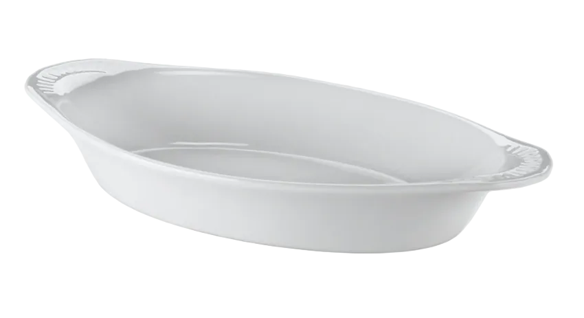 Browne - Lasagna Baking Dish, Oval, Porcelain, White, 564012W - 1/1EA