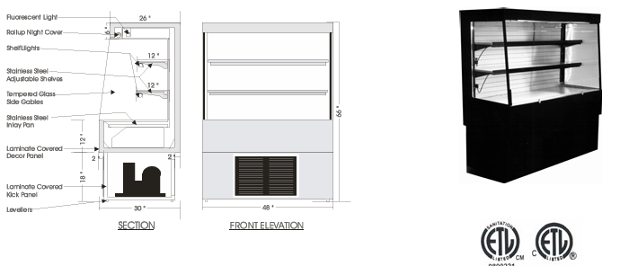 Canadian Display Systems - Grab & Go Upright Refrigerated Merchandiser, RSS 660 - 1/1EA*