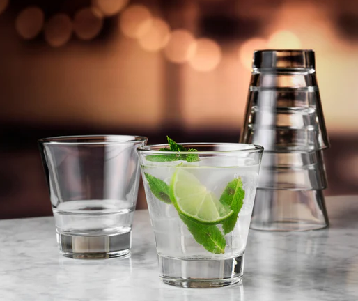 Libbey 15710 9oz Endeavor Rocks Glass empty on white background