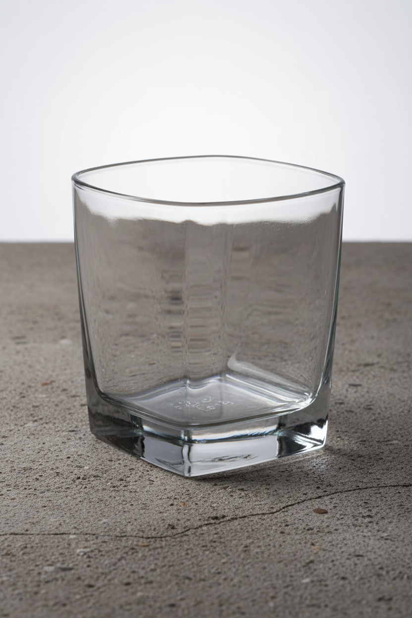 Libbey Square Rock Glass 9.25oz empty on white background