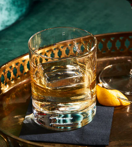 Libbey Modernist Rocks Glass Old Fashion Empty on white background
