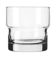 Libbey 12oz Newton Stackable Rocks Glass empty by itself on a white background