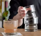 Libbey 12oz Newton Stackable Rocks Glass empty by itself on a white background
