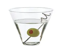 Libbey Stemless Martini Glass 13.5oz. empty on white background