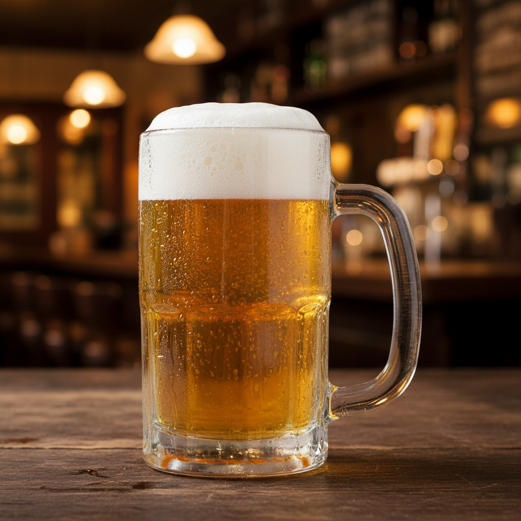 Libbey 12oz Beer Mug Glass on white background