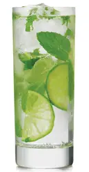 Libbey 12oz tall modernist water beverage glass empty on white background