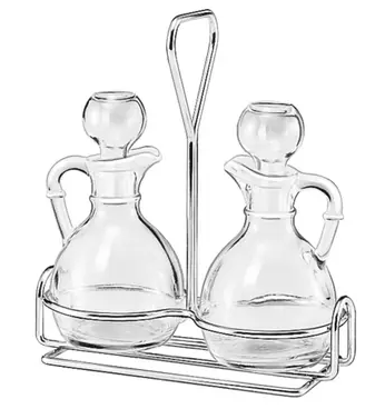 Lifestyle picture of Libbey Glass 3 pc Cruet set on Table